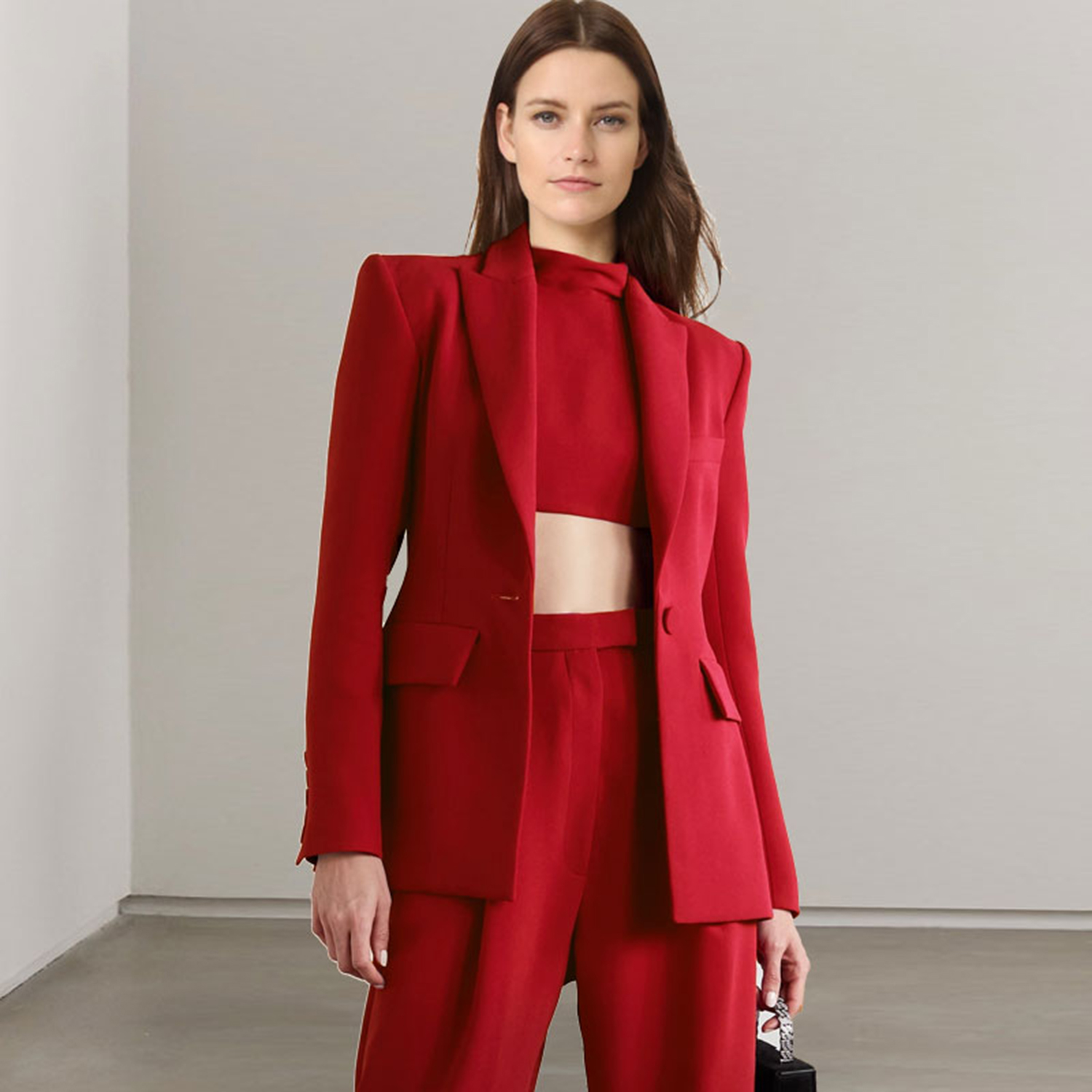 Women'S Fashion Jackets - 올링엔틀 레드 라펠 여성용 투피스 정장