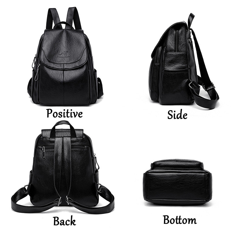 Women Fashion Online - 빈티지 소프트 가죽 여성용 백팩 9가지