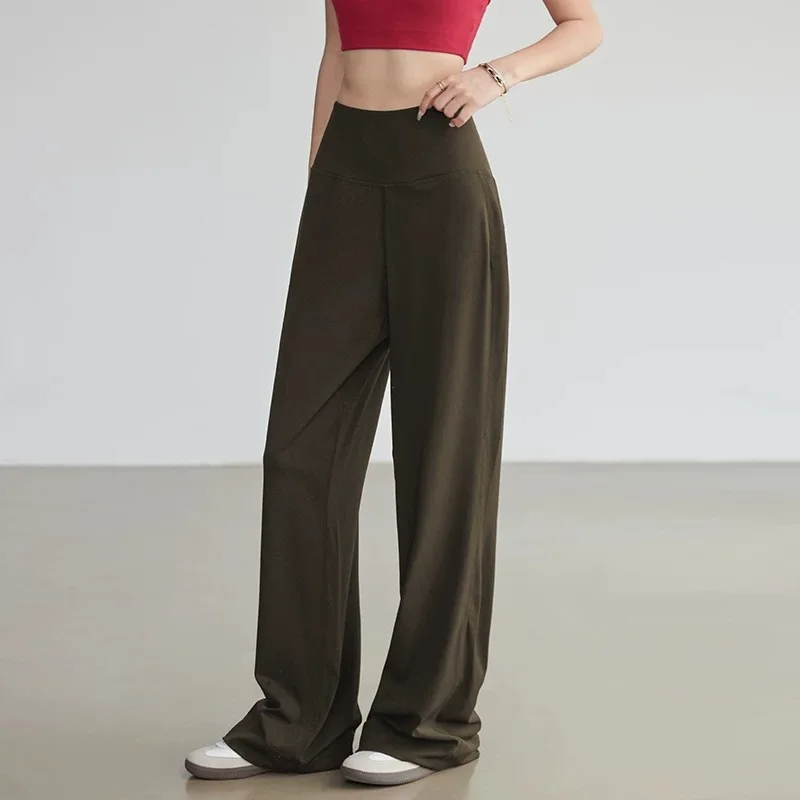 High Waist Leggings - 피트니스 여성용 루즈 스트레이트 스포츠 바지