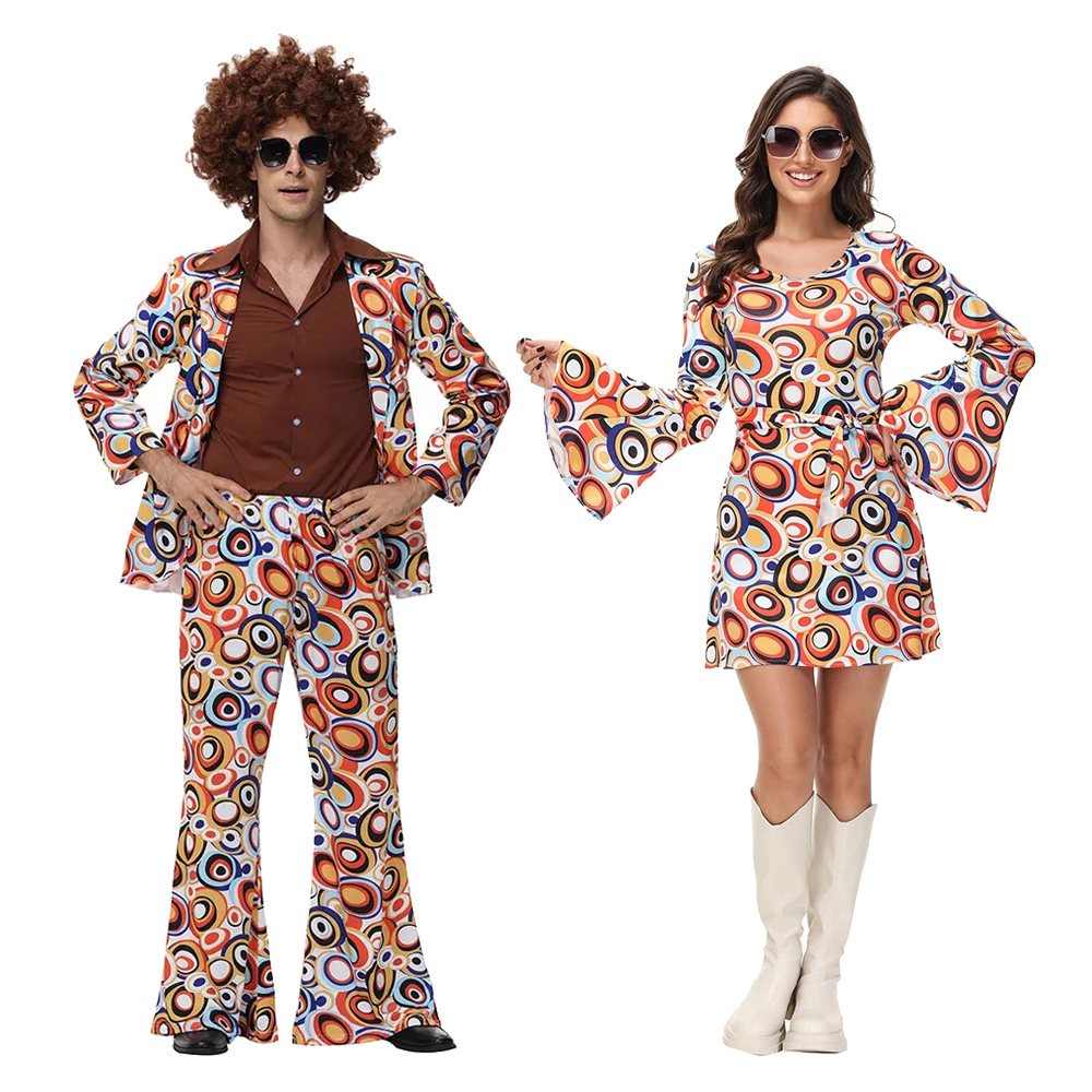 Women'S Fashion From The 70S - 할로윈 파티 디스코 성인 커플 히피