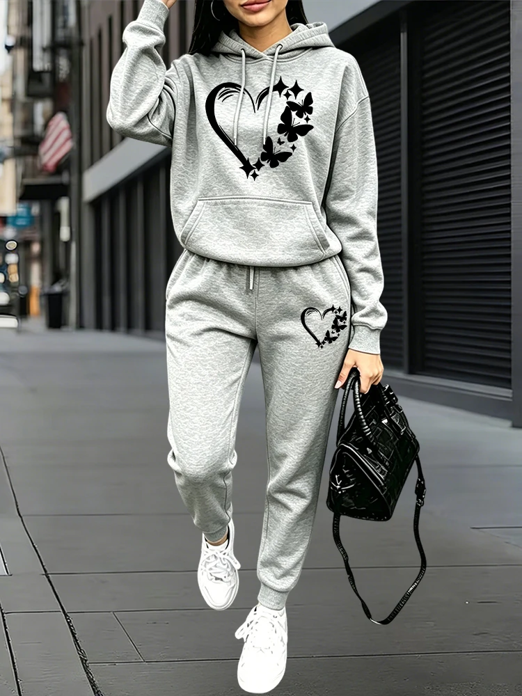 Women Fashion Outfits - 2026 신상 여성 트레이닝복 후드티와 스웨트팬츠