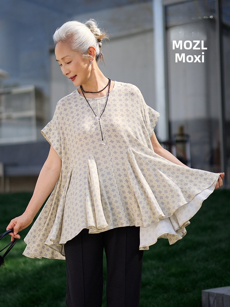 Women'S Fashion Of The 50S - Muzhi 중년 엄마 여름 패셔너블한 얇은