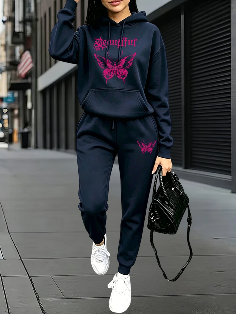 가을 겨울 데일리 캐주얼 스포츠 조거 세트 후드티 +  - Women Fashion Outfits 리뷰 및 가격