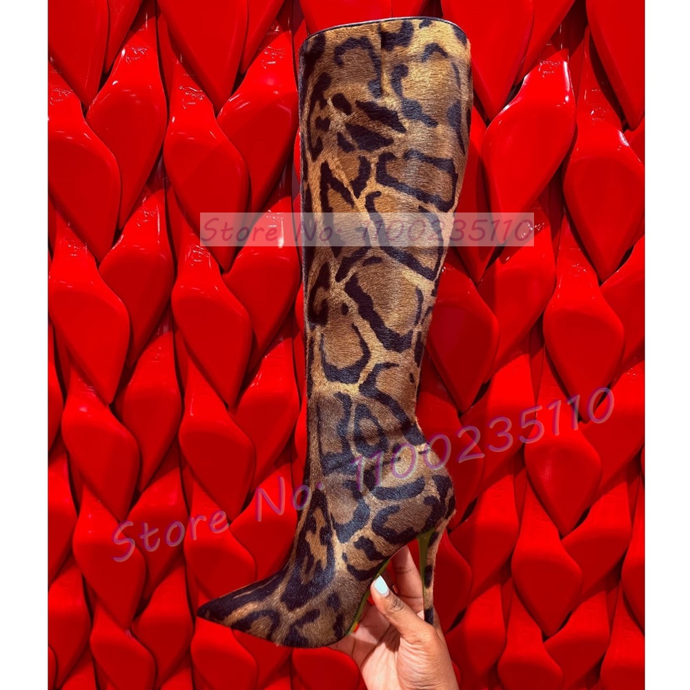레오파드 프린트 인조 말털 니하이 부츠 여성 패션 포인 - Women'S Fashion Leather Boots 리뷰 및 가격