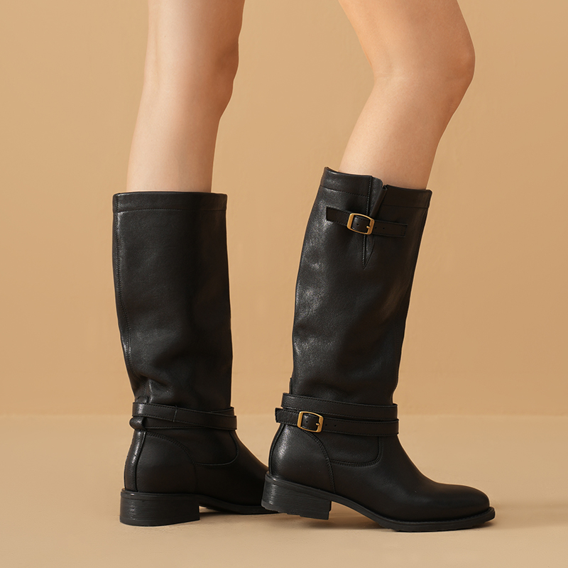 BEAUTODAY 롱 부츠 여성 양피 가죽 라운드 발가 - Women'S Fashion Leather Boots 리뷰 및 가격