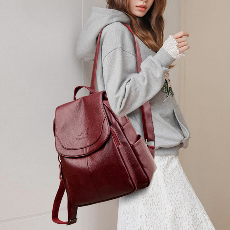 빈티지 소프트 가죽 여성용 백팩 9가지 색상 캐주얼 여 - Women Fashion Online 리뷰 및 가격
