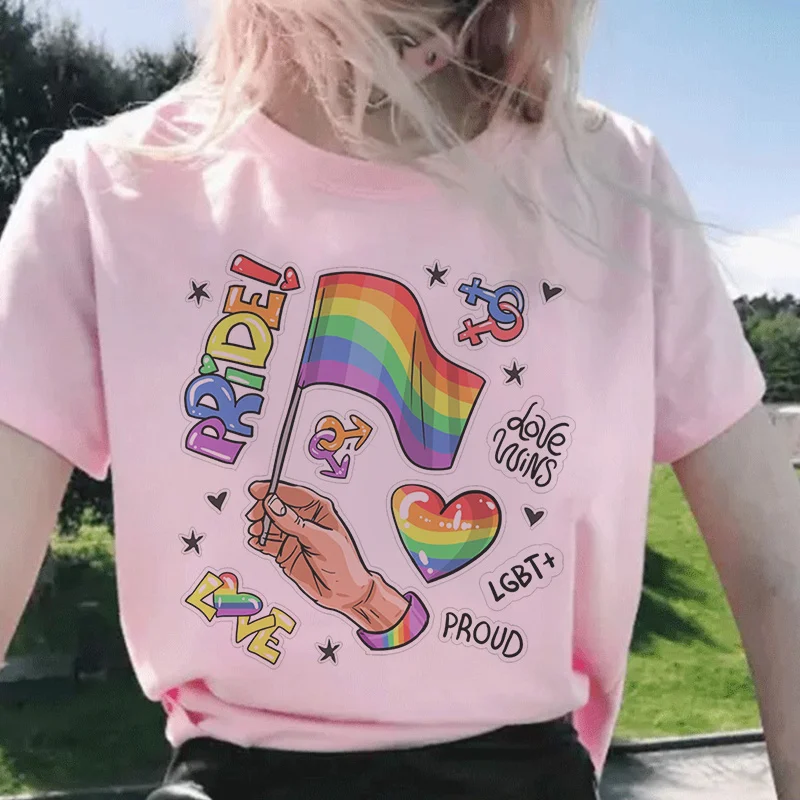 LGBT 미적인 여성 티셔츠, 하라주쿠 핑크 오버사이즈 - Women'S Fashion Vogue 리뷰 및 가격