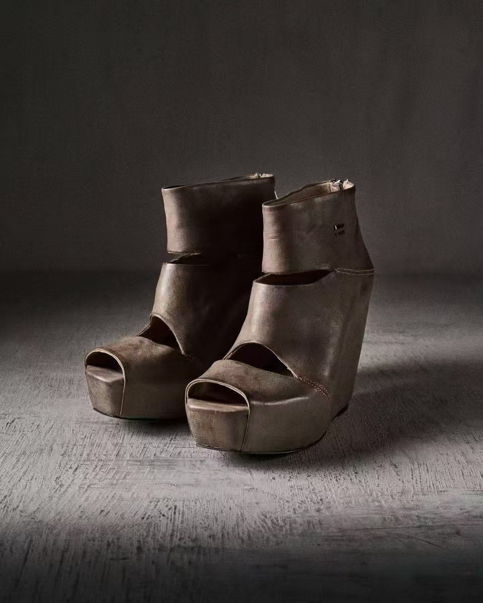 여름 신상 여성 빈티지 그레이 디스트레스 가죽 컷아웃  - Women'S Fashion Leather Boots 리뷰 및 가격