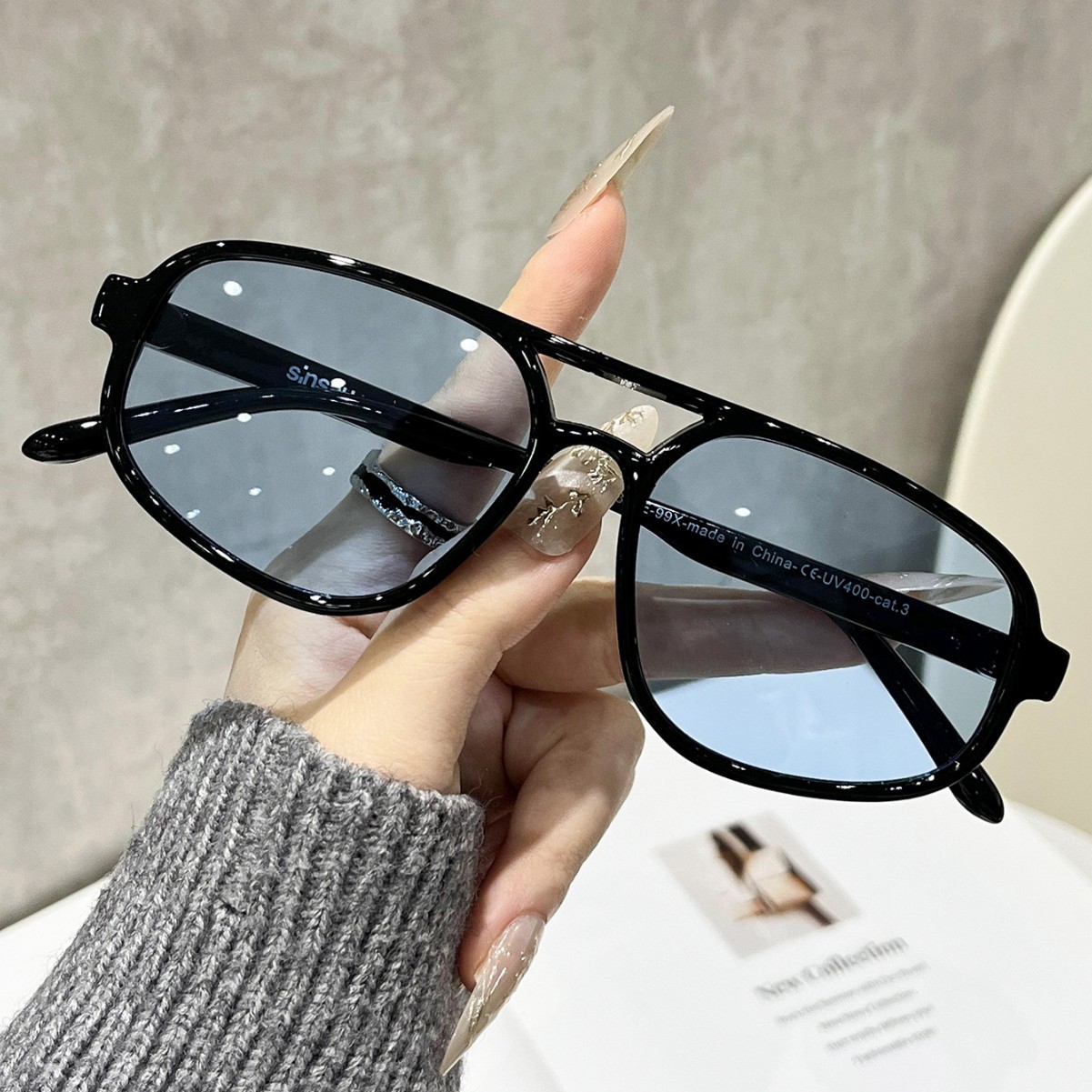 뉴 레트로 오벌 여성 선글라스 패션 블랙 블루 쉐이드  - Women Fashion Glasses 리뷰 및 가격
