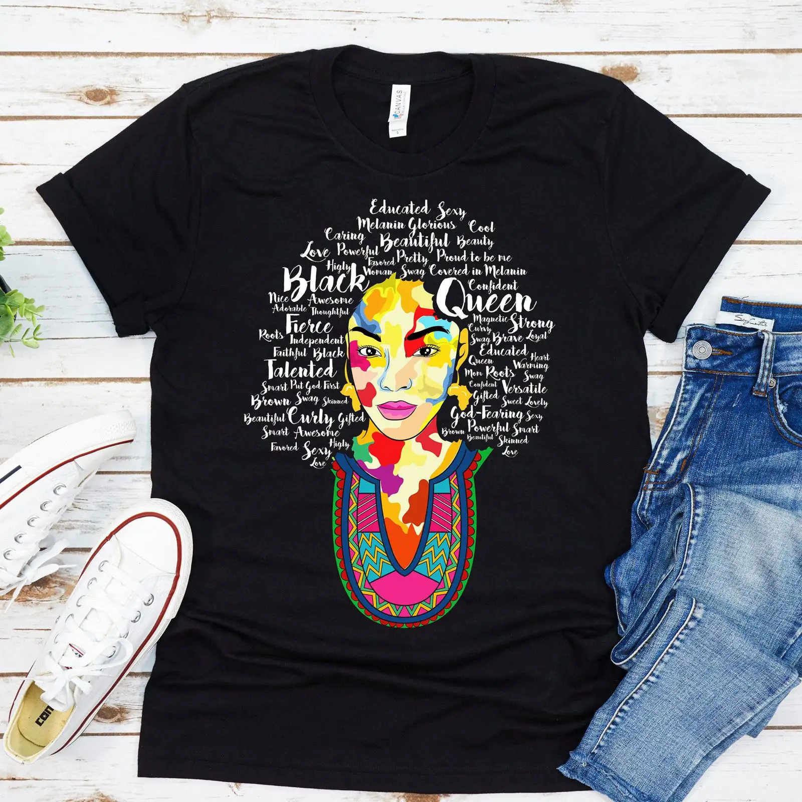 블랙 퀸 티셔츠 역사의 달 아프리카계 미국인 아프로 여 - Women Fashion History 리뷰 및 가격