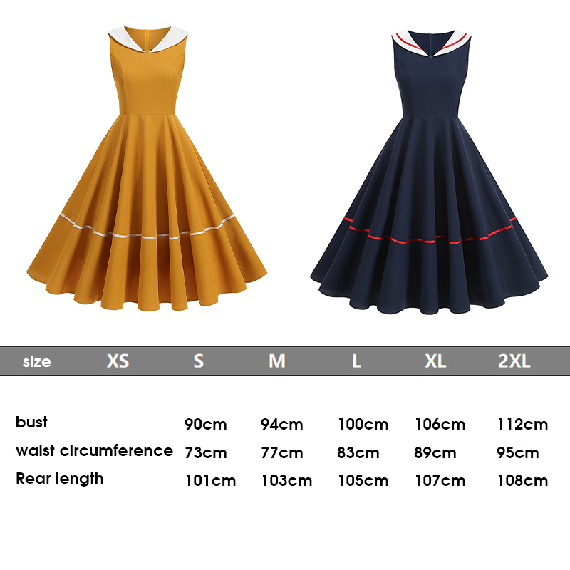  50년대 60년대 빈티지 네이비 스타일 드레스 A- - Women'S Fashion Of The 50S 리뷰 및 가격