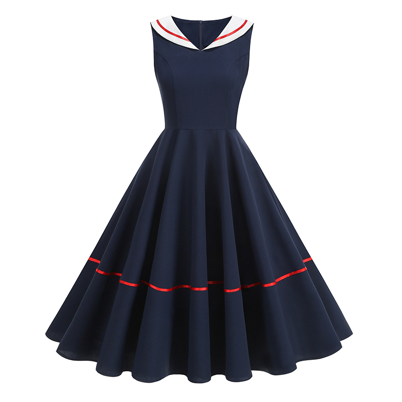  50년대 60년대 빈티지 네이비 스타일 드레스 A- - Women'S Fashion Of The 50S 리뷰 및 가격