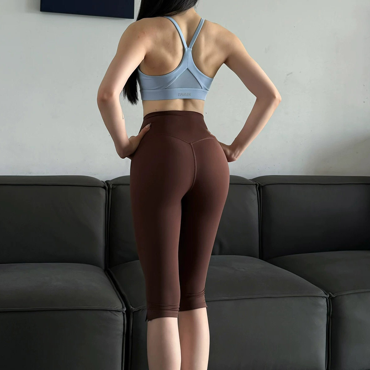 하이웨이스트 스플릿 헴 슬리밍 카프리 레깅스, 여성용  - High Waist Leggings 리뷰 및 가격