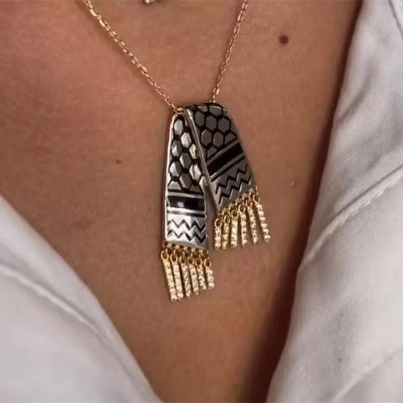 스테인리스 스틸 스카프 모양 지르콘 펜던트 아랍에미리트 - Women Fashion Qatar 리뷰 및 가격