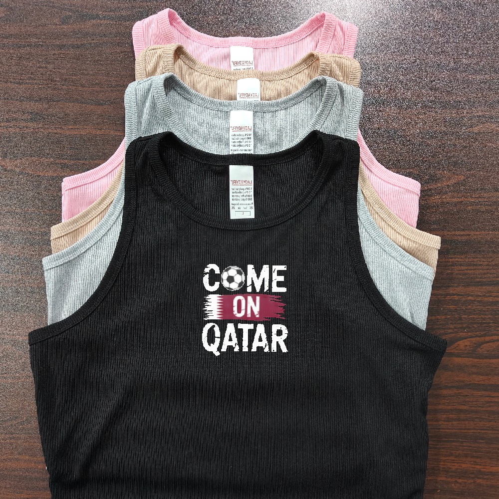 카타르 2026 축구 스톡 플래그 슬로건 그래픽 프린트 - Women Fashion Qatar 리뷰 및 가격
