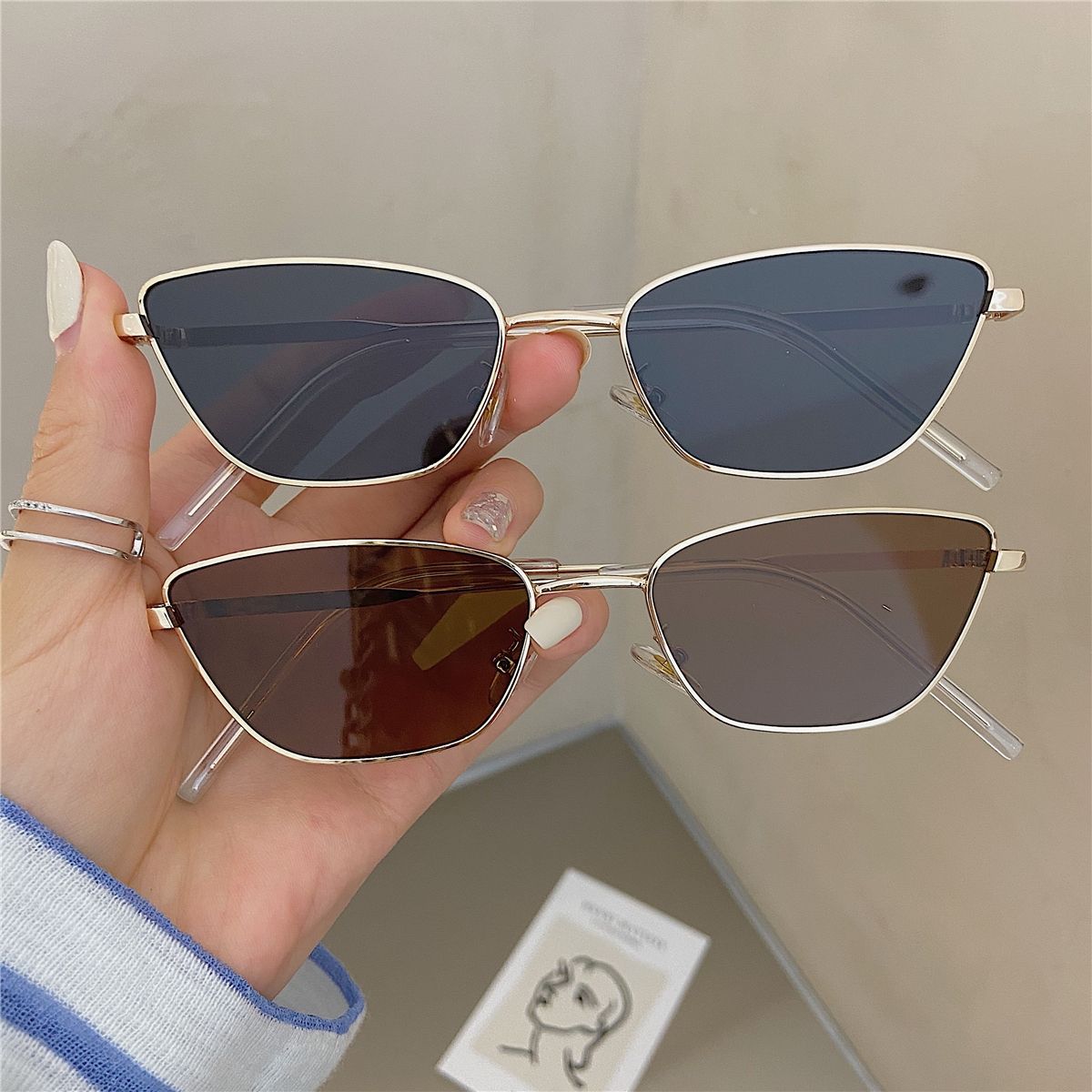 여성용 세련된 마름모꼴 메탈 선글라스, 스트리트 사진  - Women Fashion Glasses 리뷰 및 가격