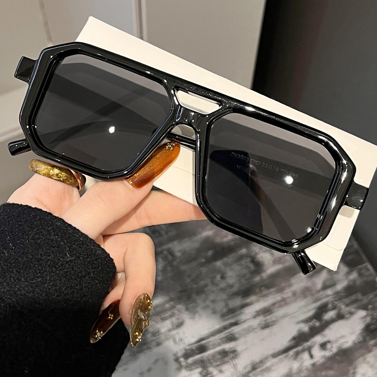 뉴 레트로 스퀘어 더블 빔 선글라스 남녀 공용 고품질  - Women Fashion Glasses 리뷰 및 가격
