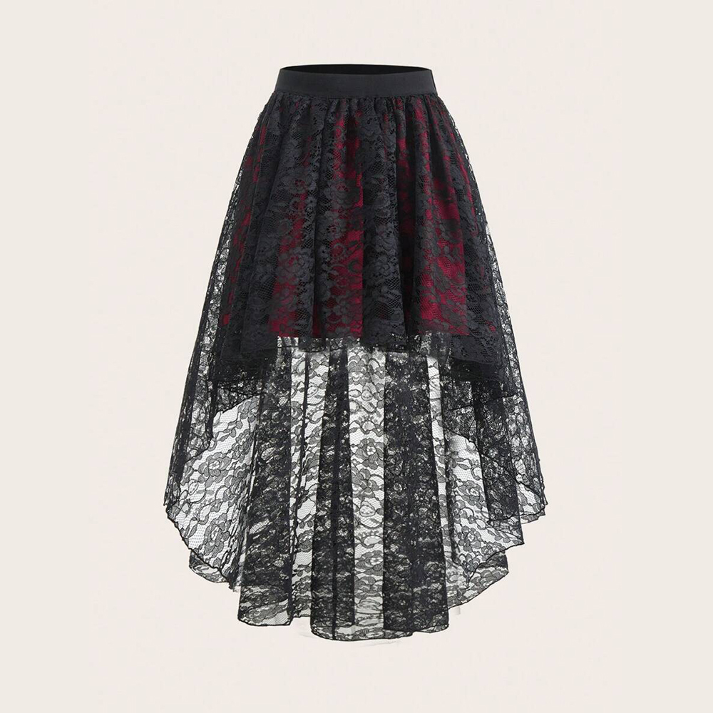 플러스 사이즈 고딕 엘레강스 여성 스커트 레이스 앞면  - Women'S Fashion Kilt 리뷰 및 가격