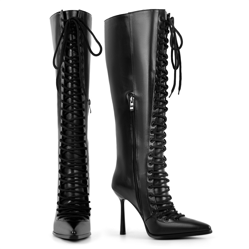 Onlymaker 뾰족한 발가락 레이스업 인조 가죽 무 - Women'S Fashion Leather Boots 리뷰 및 가격