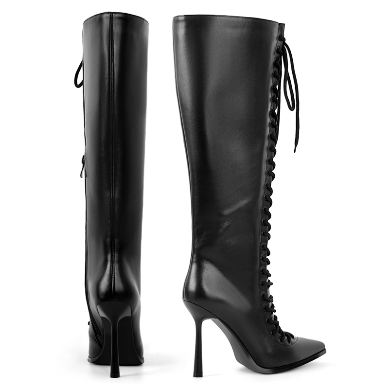 Onlymaker 뾰족한 발가락 레이스업 인조 가죽 무 - Women'S Fashion Leather Boots 리뷰 및 가격