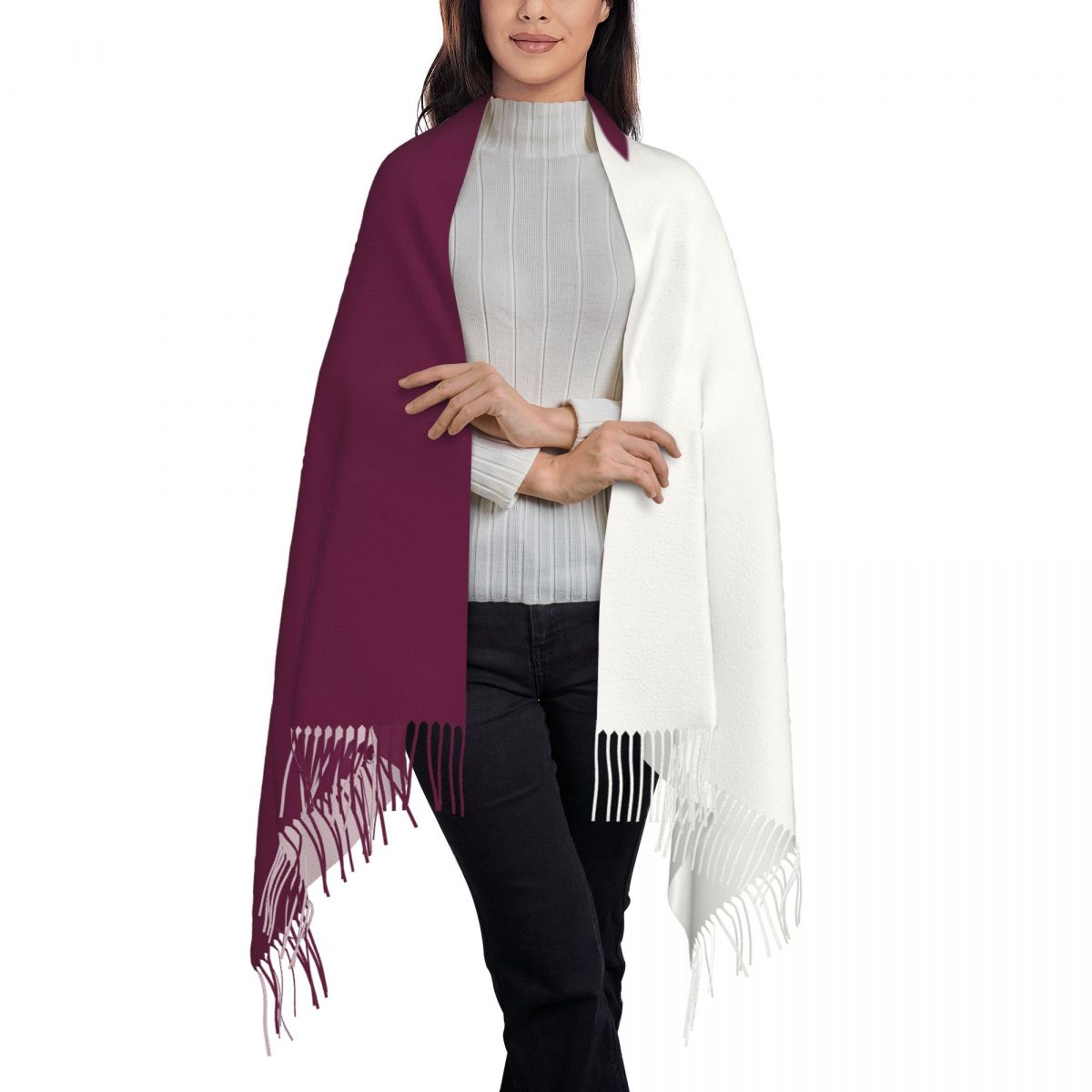 여성용 태슬 숄 스카프, 카타르 국기, 패션 스카프 - Women Fashion Qatar 리뷰 및 가격