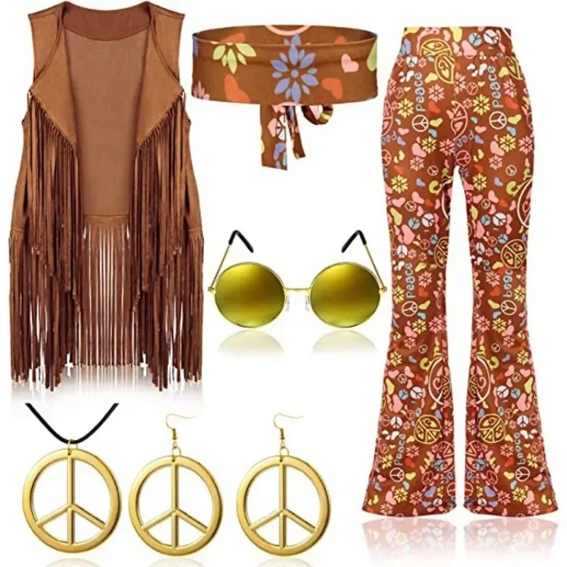 히피 디스코 60년대 70년대 코스프레 의상 여성 평화 - Women'S Fashion From The 70S 리뷰 및 가격