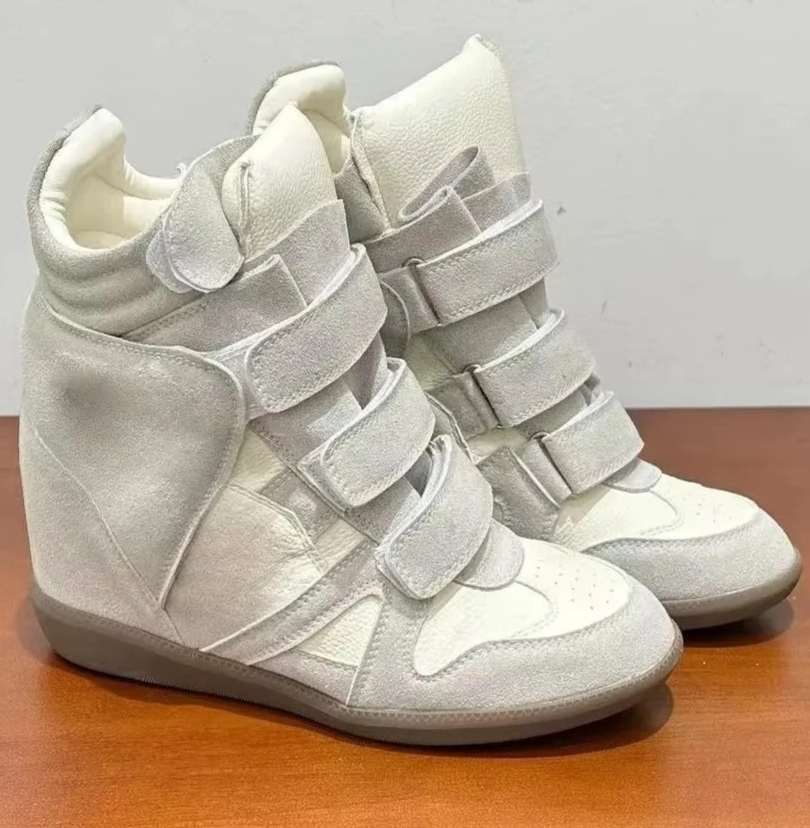 여성용 히든 웨지힐 하이탑 스니커즈 스웨이드 가죽 스플 - Women'S Fashion Leather Boots 리뷰 및 가격