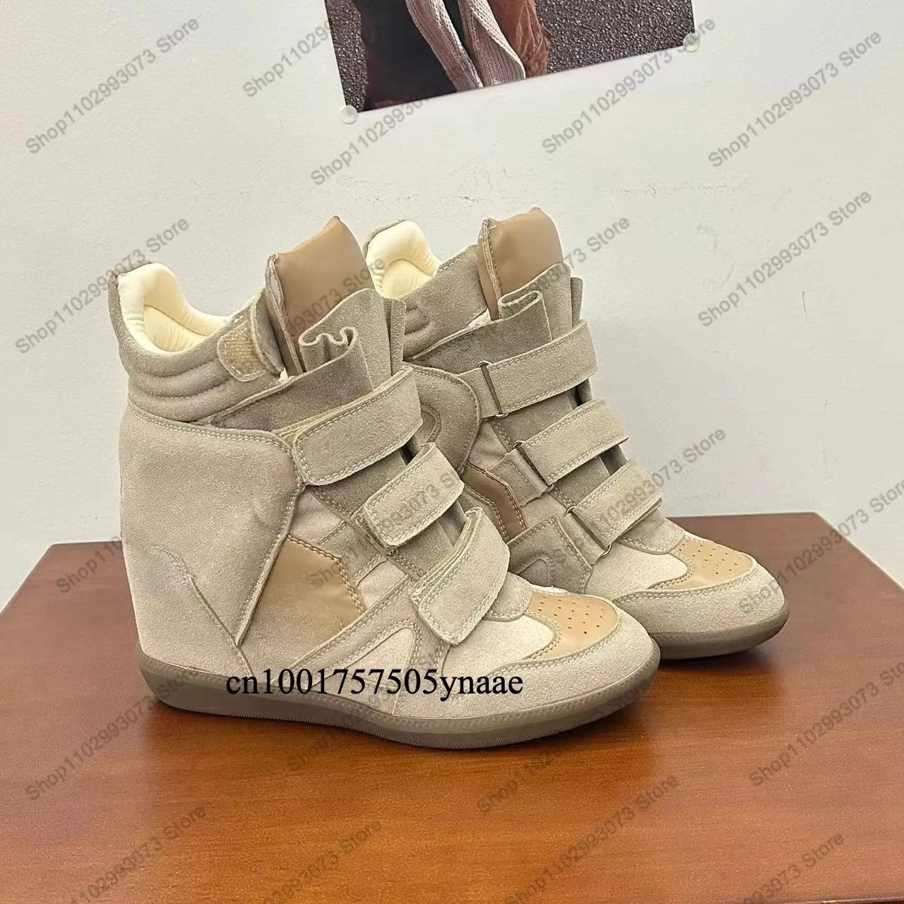 여성용 히든 웨지힐 하이탑 스니커즈 스웨이드 가죽 스플 - Women'S Fashion Leather Boots 리뷰 및 가격